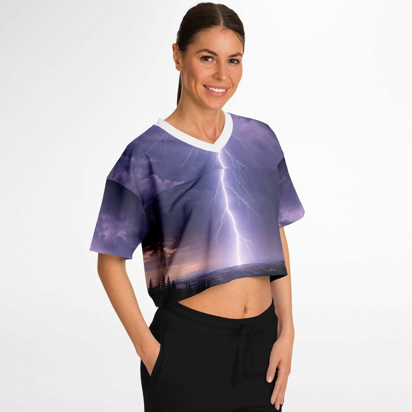 Electric Sky - Athletic Crop Top