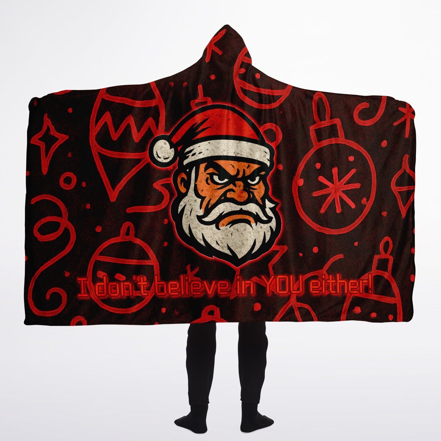 Skeptical Santa - Hooded Blanket