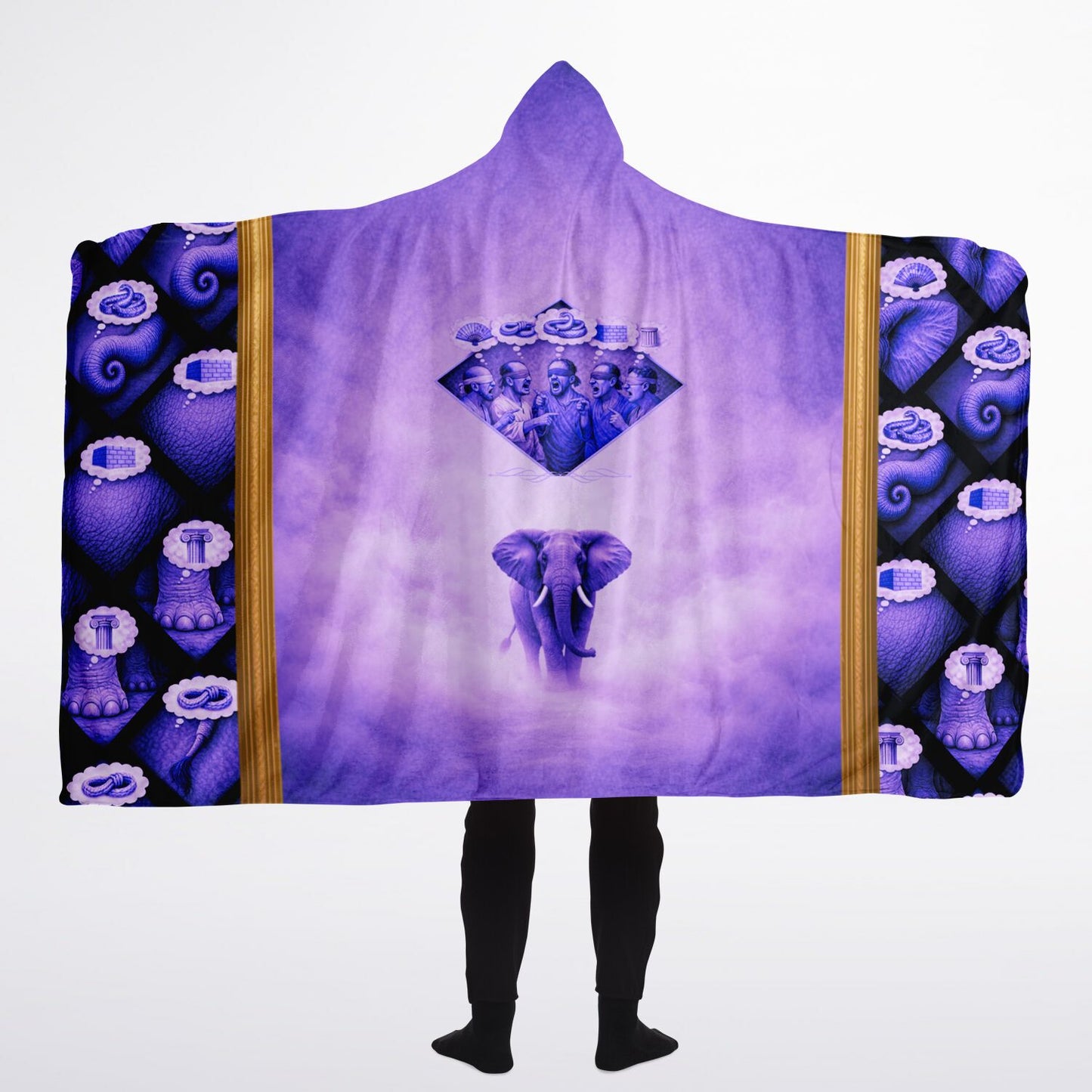 Elephant and the blind men - Hooded Blanket