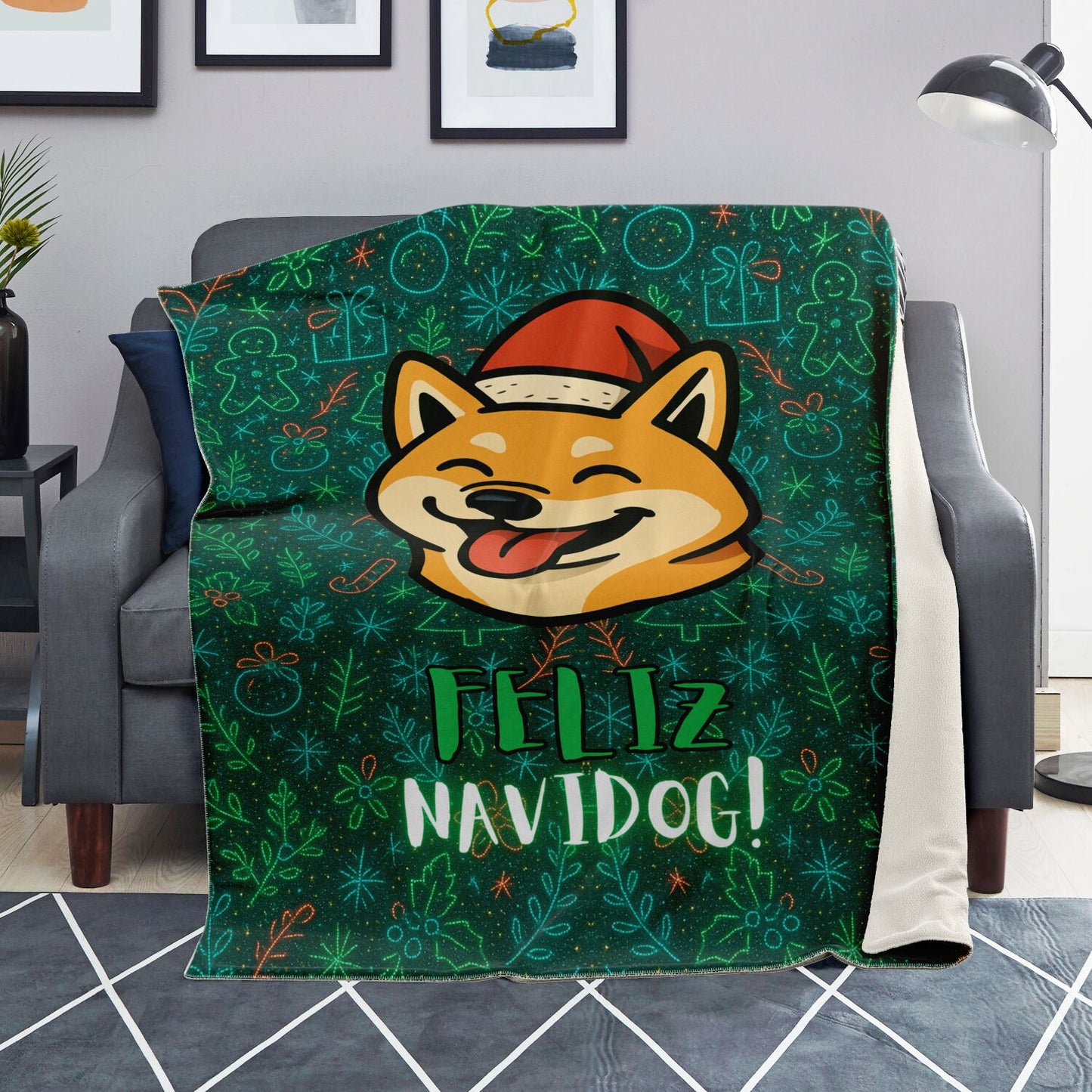 Feliz Navidog V1 - Premium Decoration Blanket