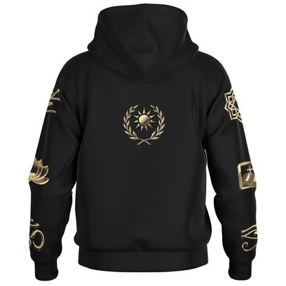 Ancient Wisdom - Button Hoodie (black)