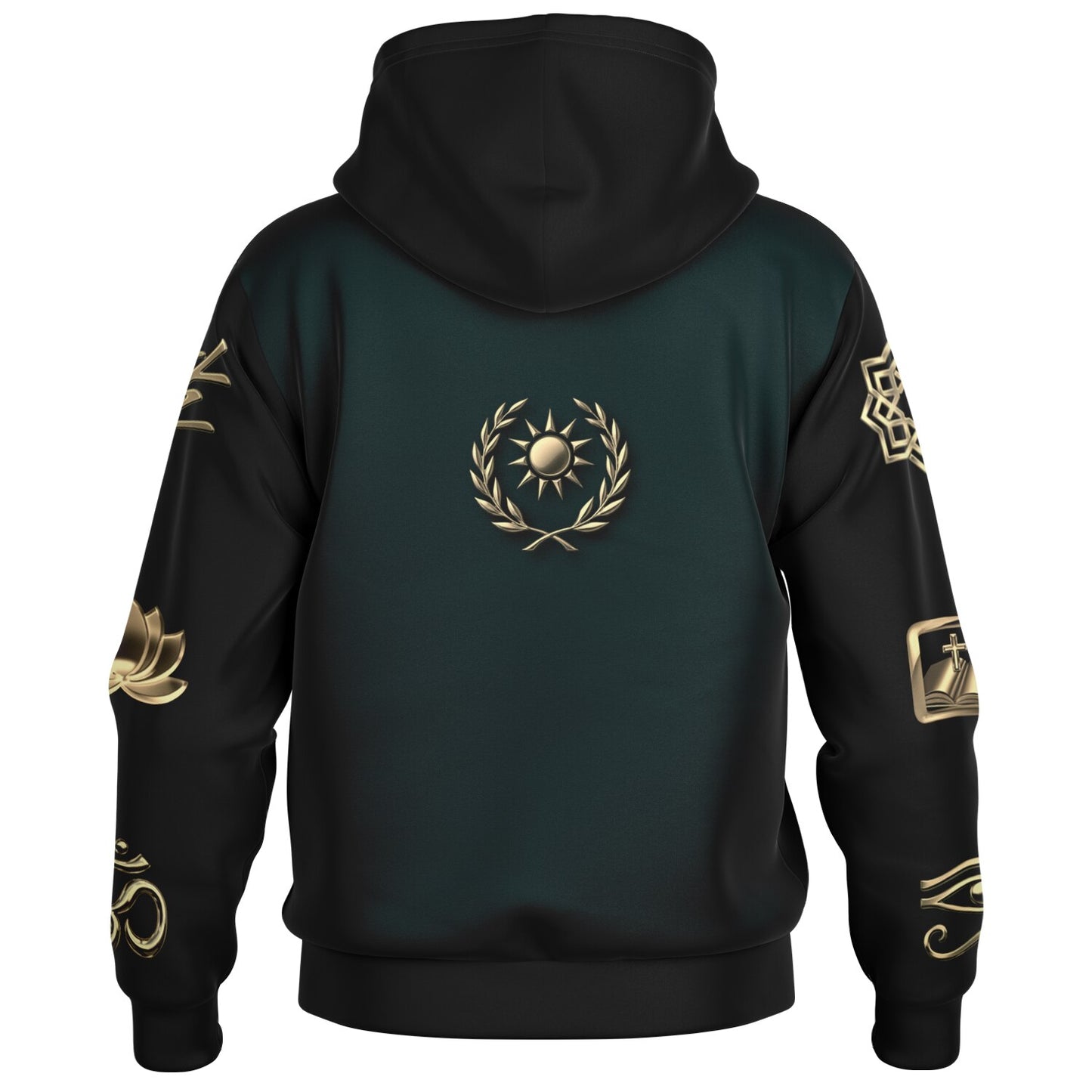 Ancient Wisdom - Button Hoodie (teal)