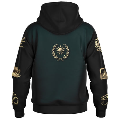 Ancient Wisdom - Button Hoodie (teal)
