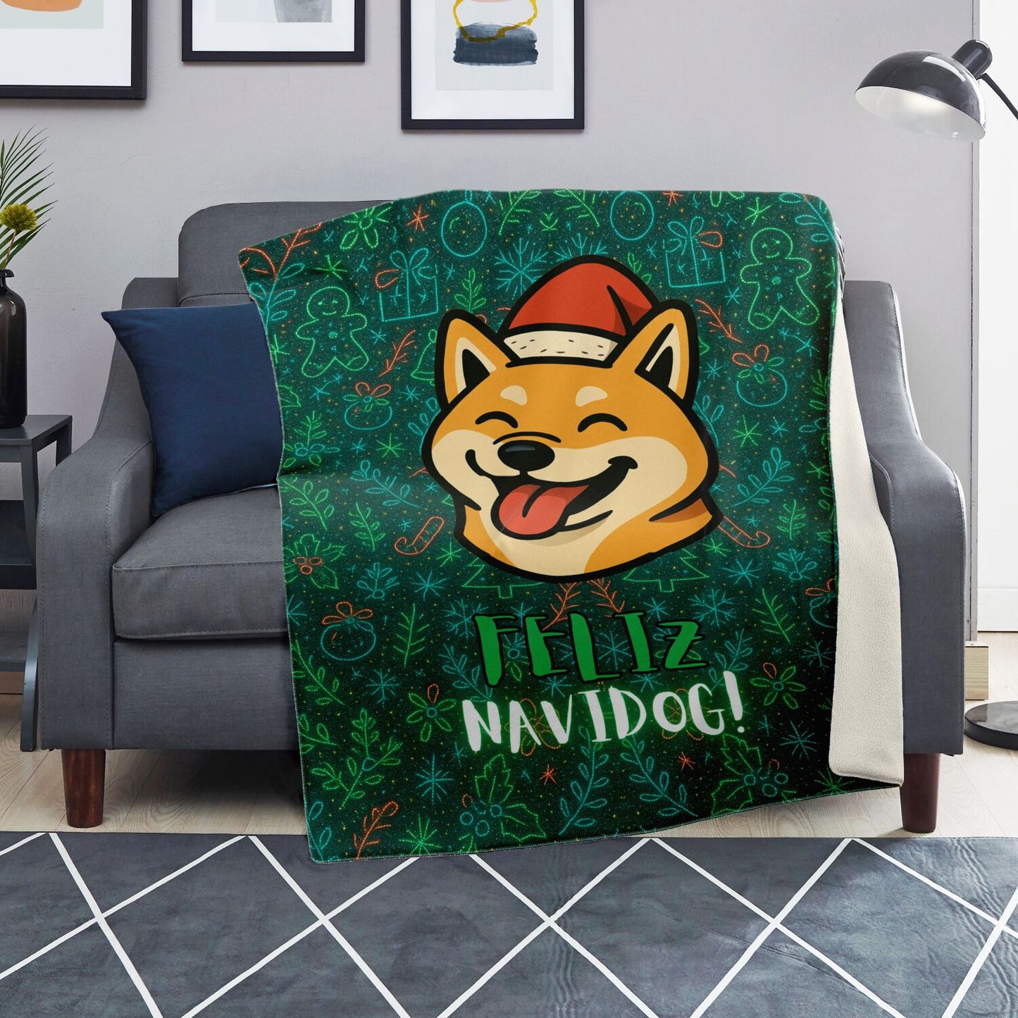 Feliz Navidog V1 - Premium Decoration Blanket