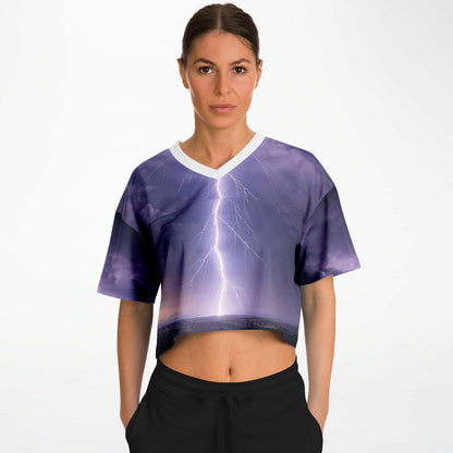 Electric Sky - Athletic Crop Top