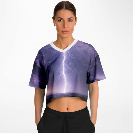 Electric Sky - Athletic Crop Top