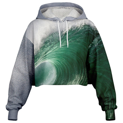 Wave Filter - Crop Hoodie
