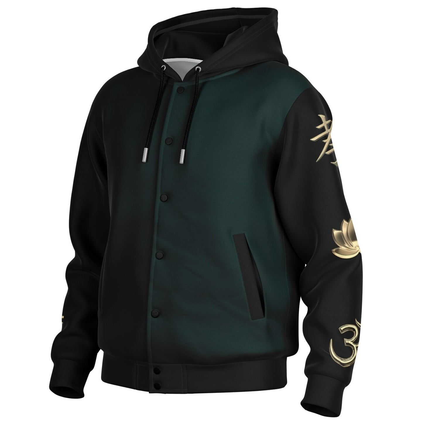 Ancient Wisdom - Button Hoodie (teal)