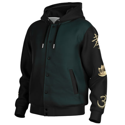 Ancient Wisdom - Button Hoodie (teal)