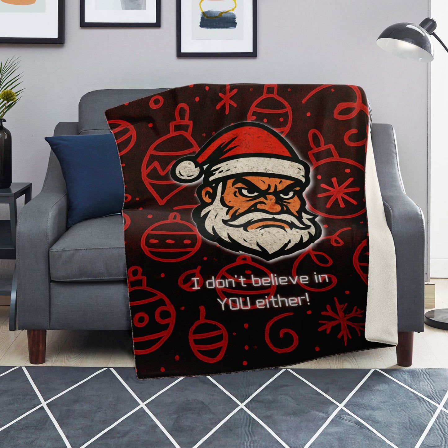 Skeptical Santa - Premium Decoration Blanket