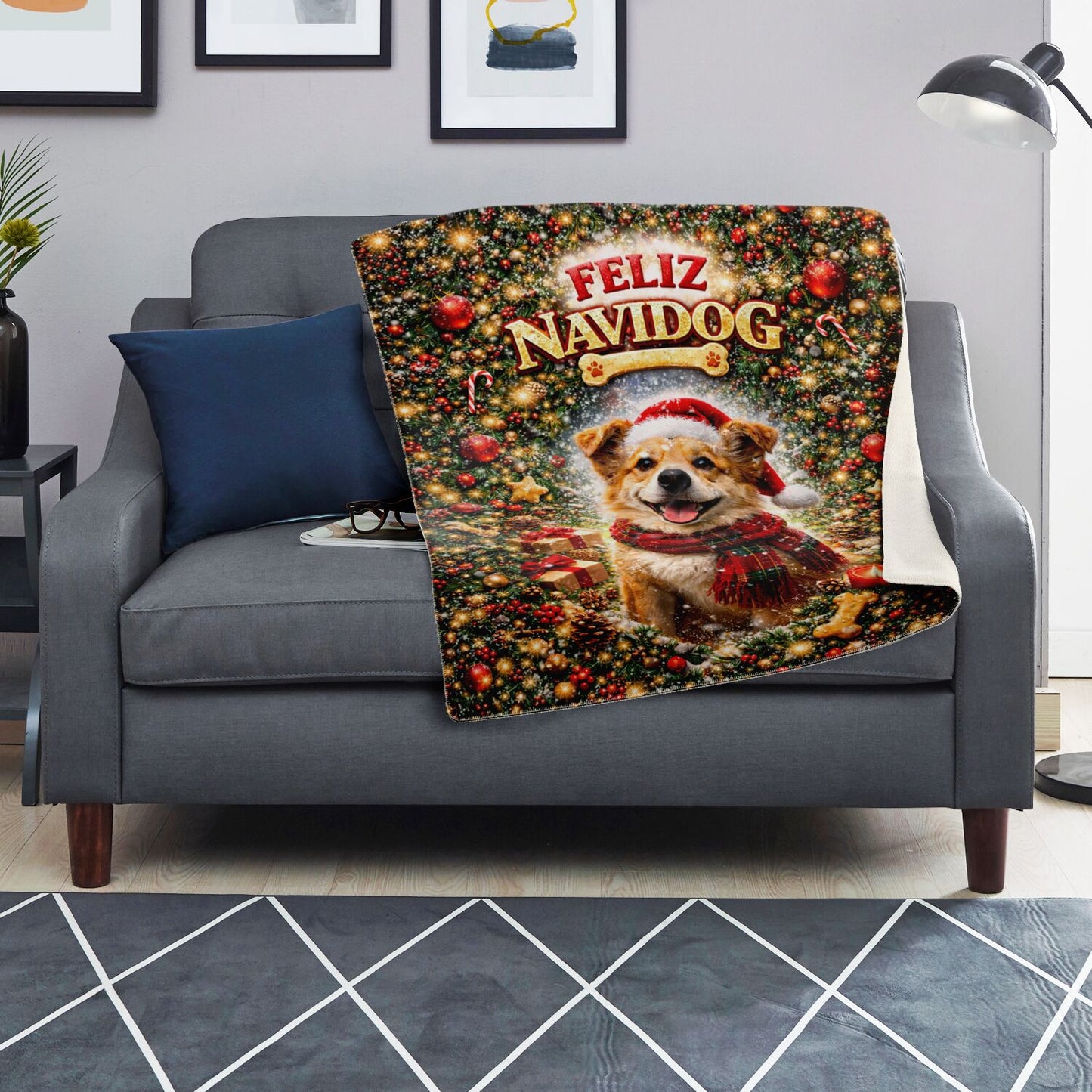 Feliz Navidog V2 - Premium Decoration Blanket