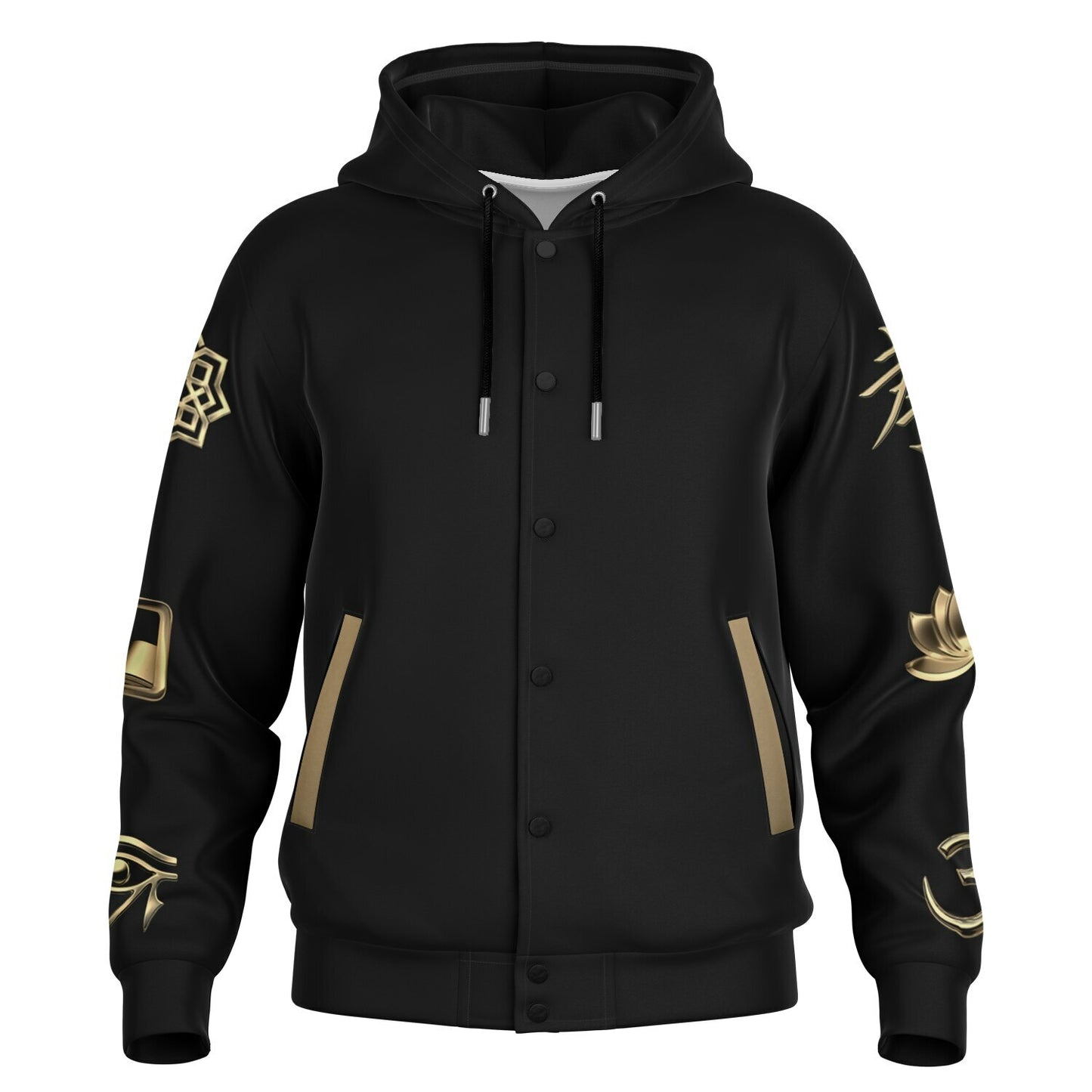 Ancient Wisdom - Button Hoodie (black)