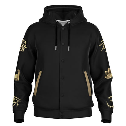 Ancient Wisdom - Button Hoodie (black)
