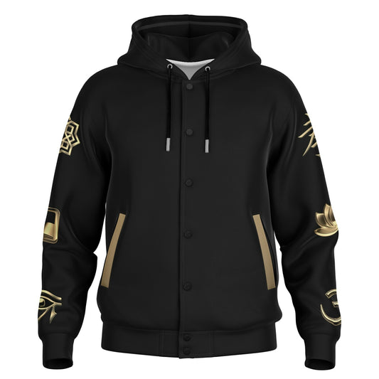 Ancient Wisdom - Button Hoodie (black)