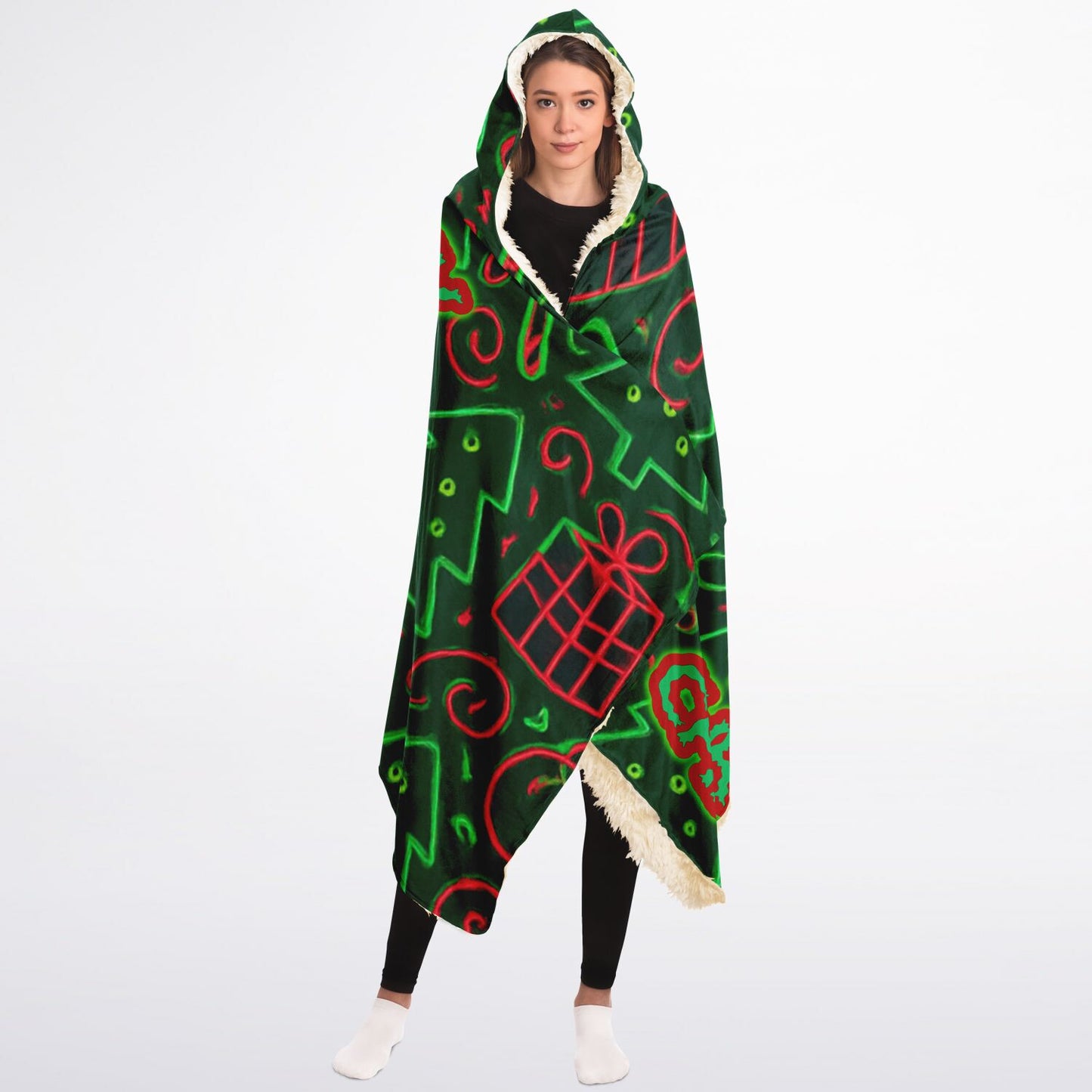 Meowy Christmas - Hooded Blanket