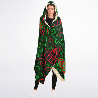 Meowy Christmas - Hooded Blanket