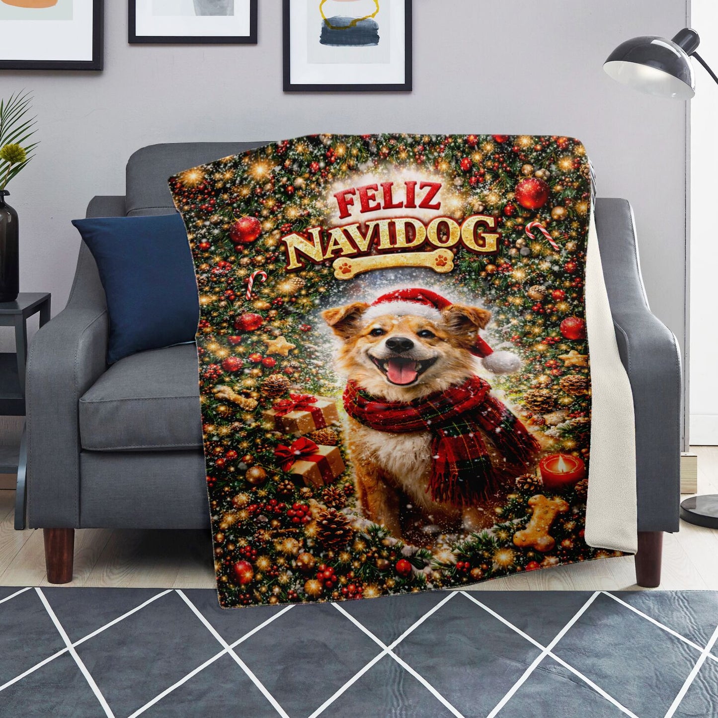 Feliz Navidog V2 - Premium Decoration Blanket