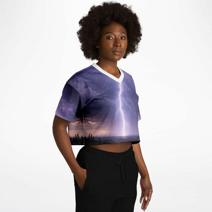 Electric Sky - Athletic Crop Top