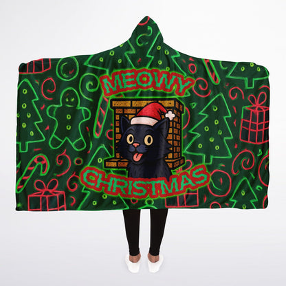 Meowy Christmas - Hooded Blanket