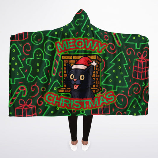 Meowy Christmas - Hooded Blanket