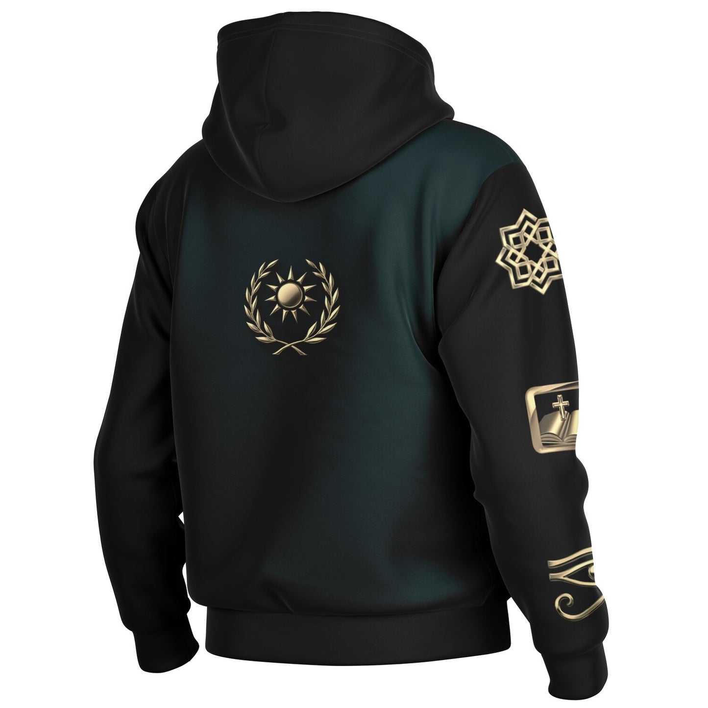 Ancient Wisdom - Button Hoodie (teal)