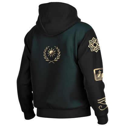 Ancient Wisdom - Button Hoodie (teal)