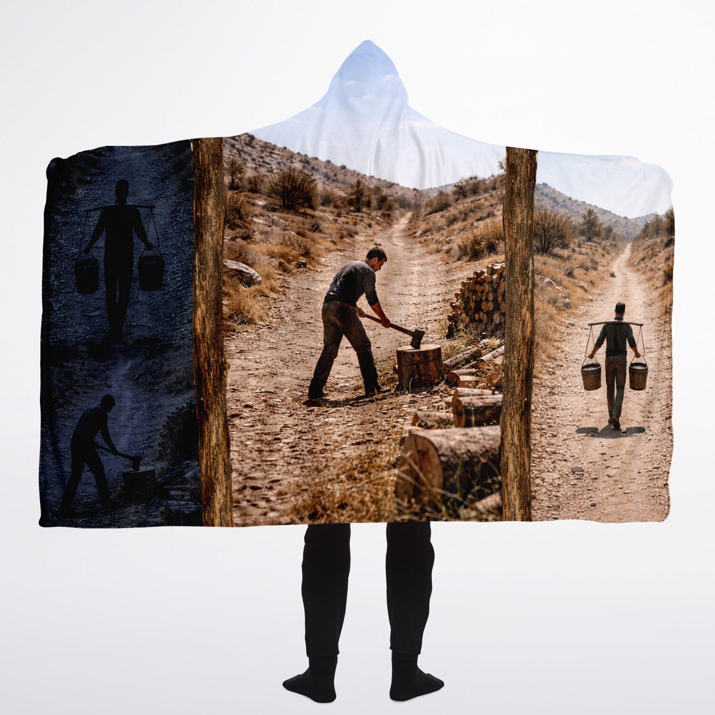 Chop wood carry water - Hooded Blanket