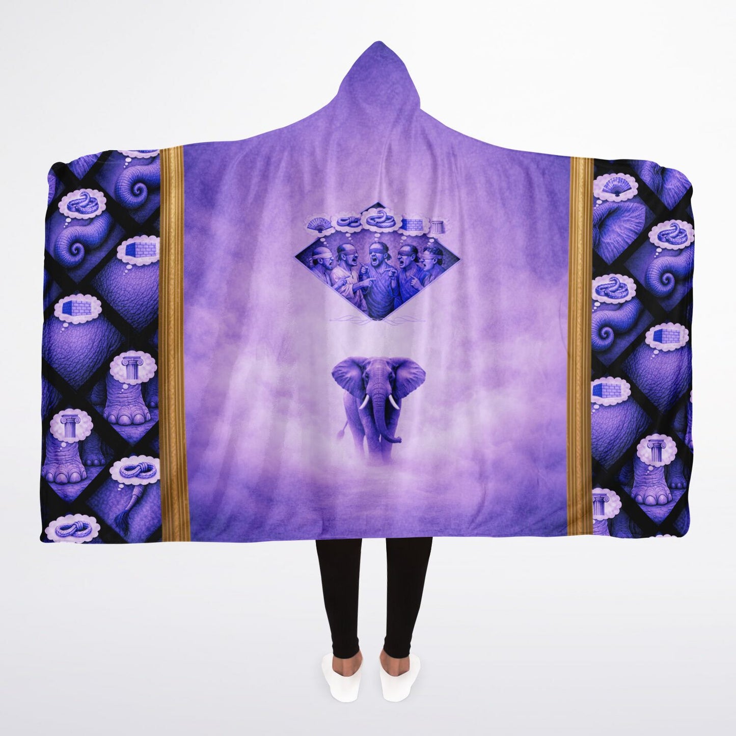 Elephant and the blind men - Hooded Blanket