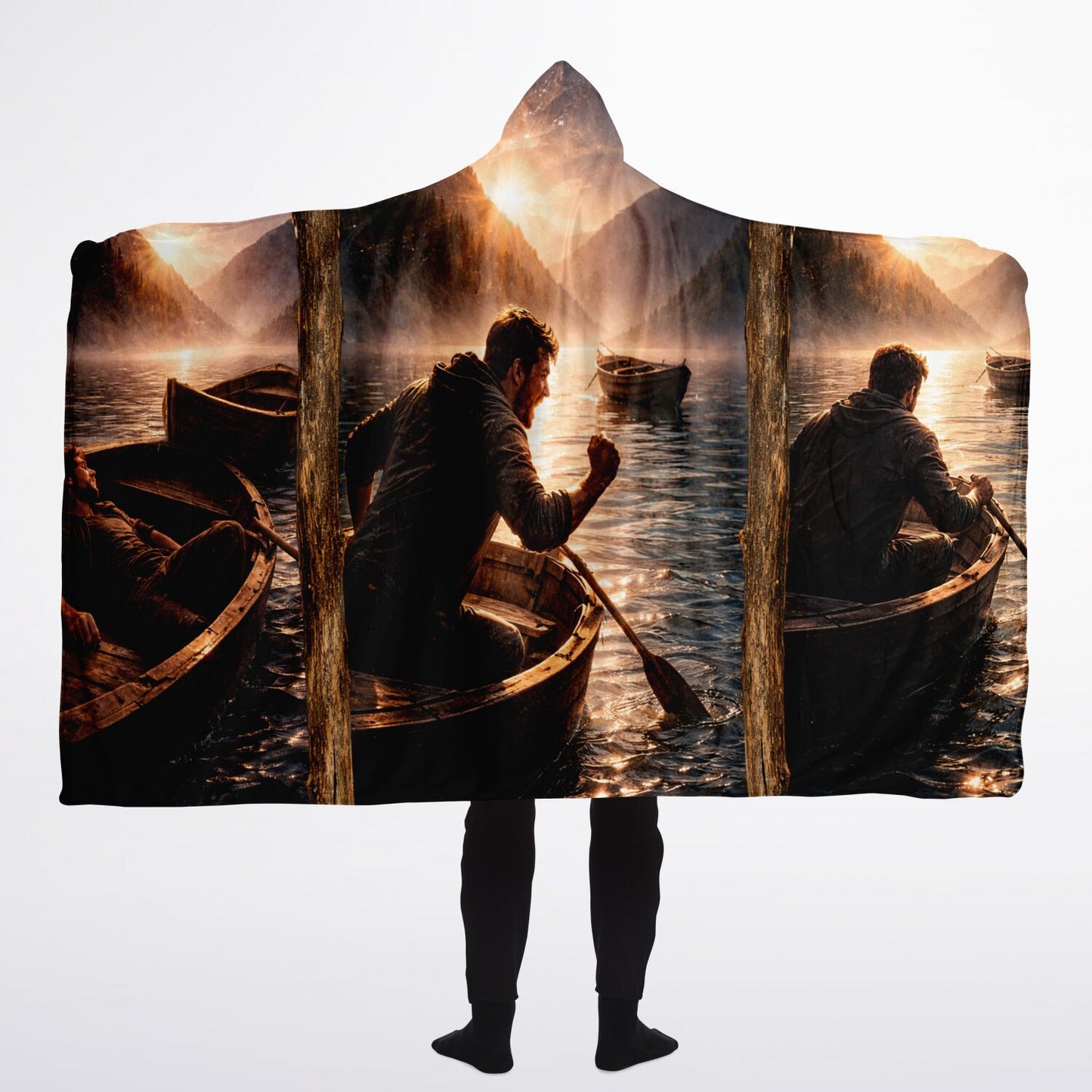 Rage at empty boat - Hooded Blanket