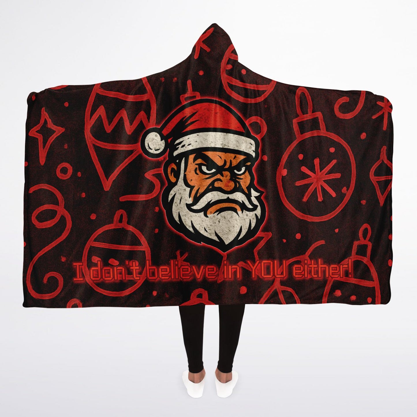 Skeptical Santa - Hooded Blanket