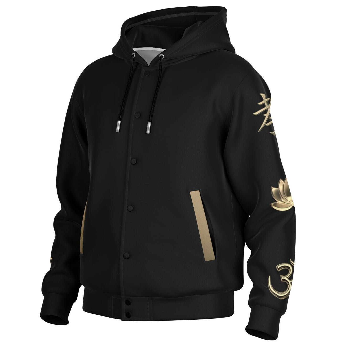 Ancient Wisdom - Button Hoodie (black)