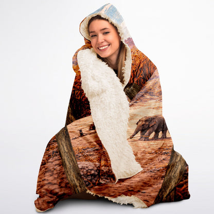 Elephant and the rope - Hooded Blanket