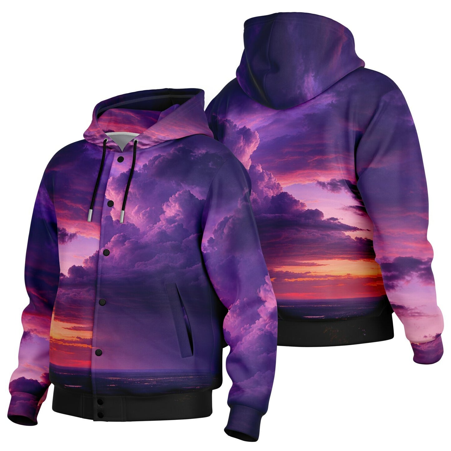 Opposite Sunset - Button Hoodie