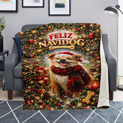 Feliz Navidog V2 - Premium Decoration Blanket